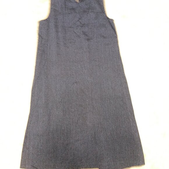 BCBG Maxazria Women's 100% Linen Long Denim Navy Blue Split Tunic Blouse XXS - Picture 3 of 10